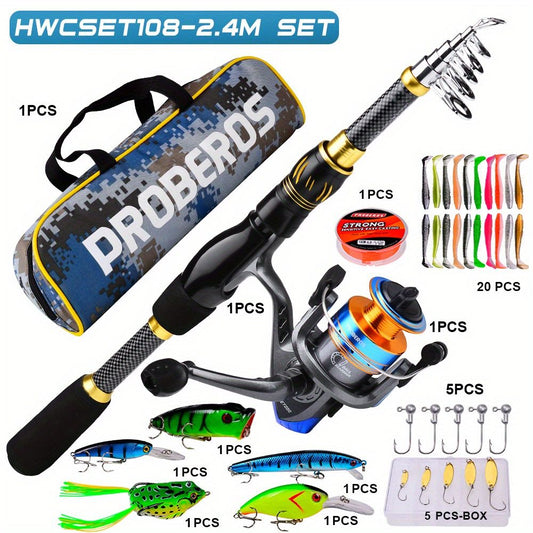 Proberos 2.4m Fishing Rod & Reel Set