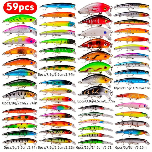 59-Piece Fishing Lure Set