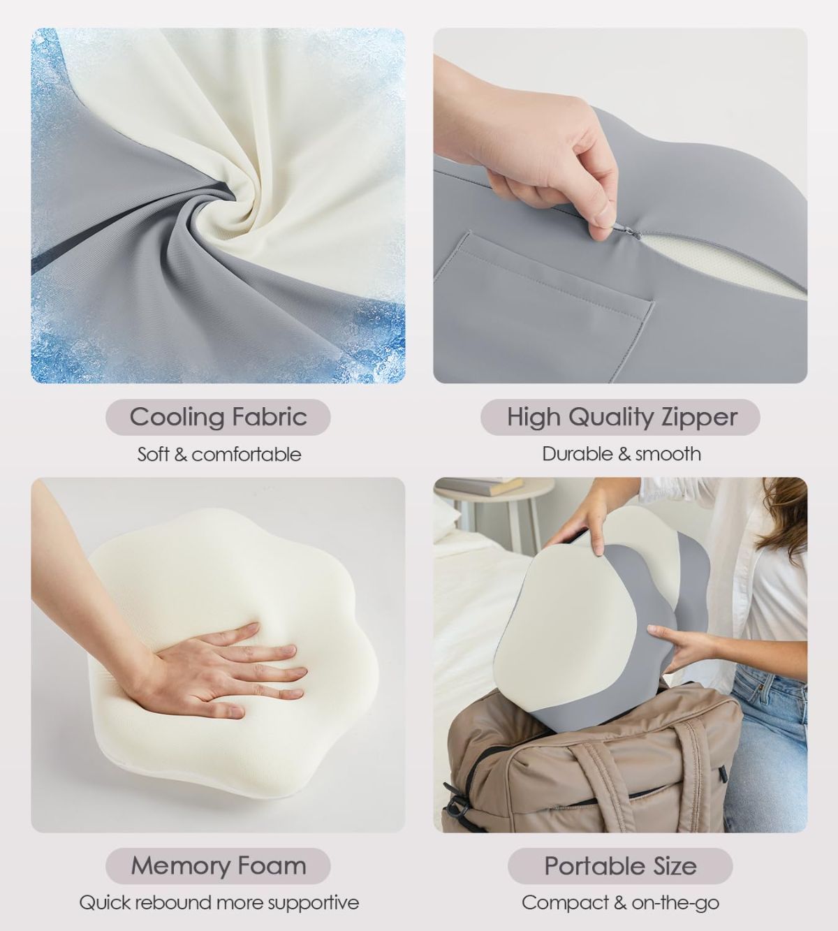 Pregnancy Pillows for Sleeping, Memory Foam Maternity Pillow Support for Back Belly HIPS, Adjustable Travel Wedge Pillow for Pregnant Women, Side Sleeping Pregnant Pillows with Velvet Cover - Gray - Size 31.5in*15in
