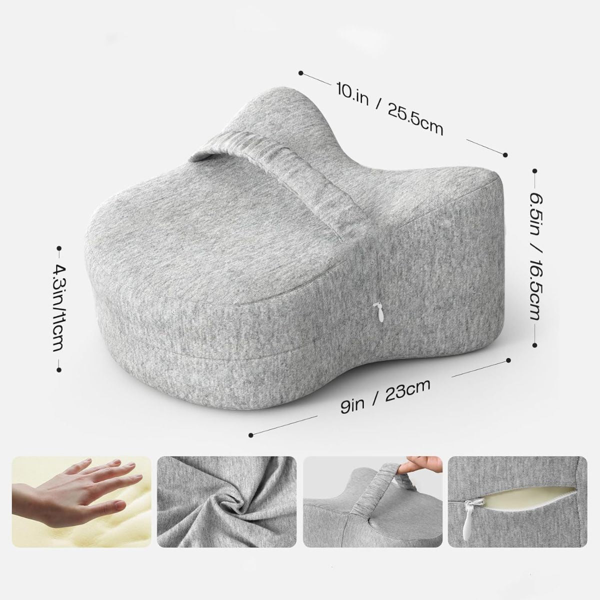 Legacy Leg & Knee Foam Support Pillow for Side Sleepers Soothing Relief for Back, Hips, Knees, Joints, Nerves & Muscles - Blue - Size 25.5cm*23cm