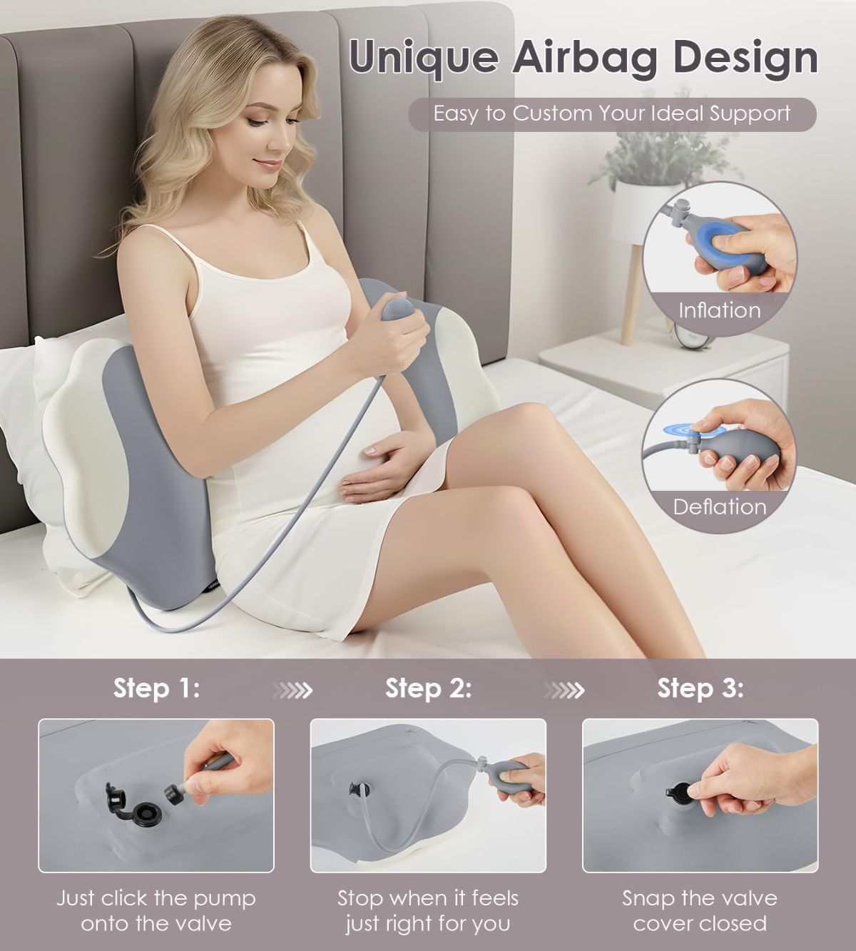Pregnancy Pillows for Sleeping, Memory Foam Maternity Pillow Support for Back Belly HIPS, Adjustable Travel Wedge Pillow for Pregnant Women, Side Sleeping Pregnant Pillows with Cooling Pillowcase - Gray - Size 27.5in*15.7in