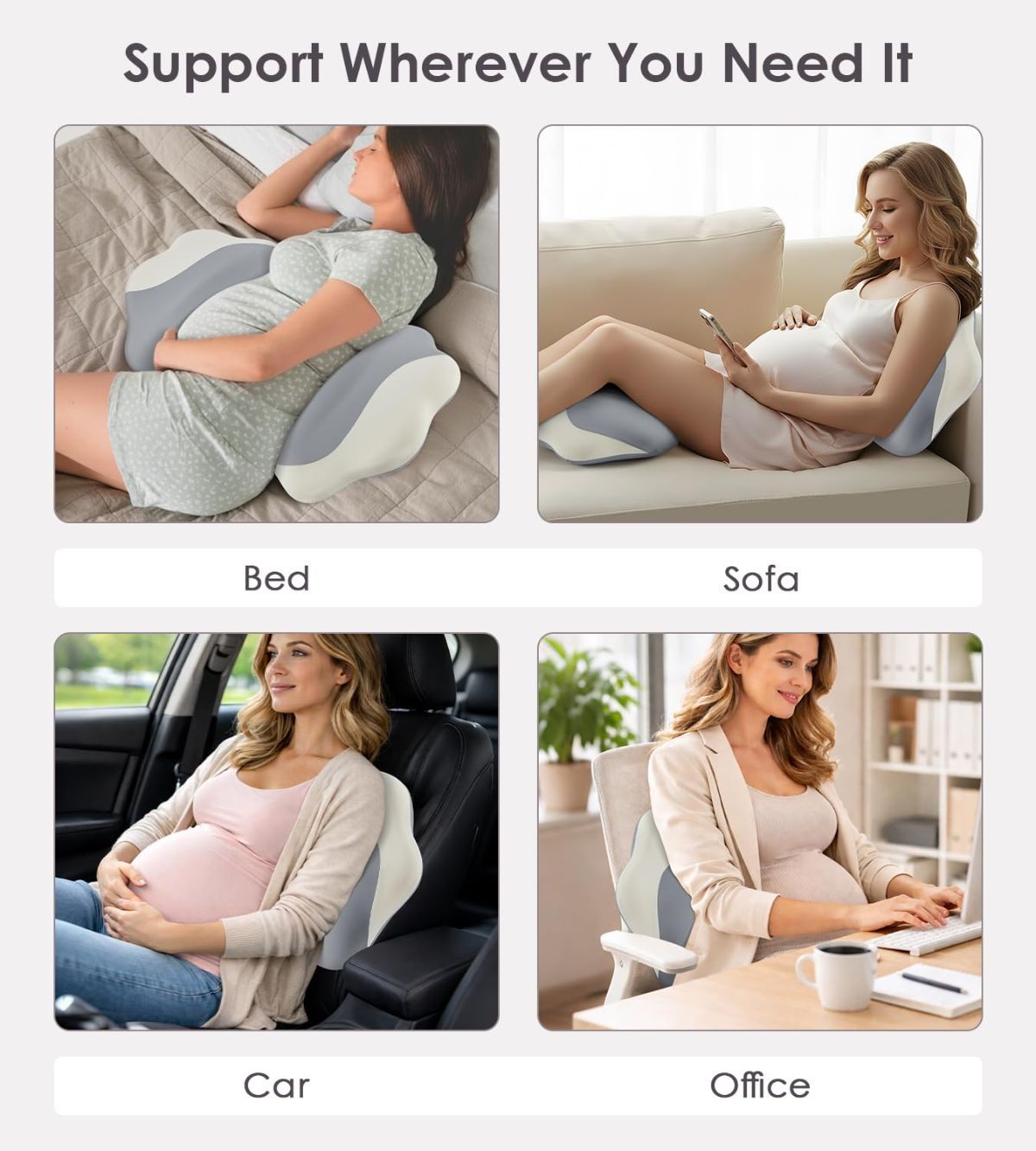 Pregnancy Pillows for Sleeping, Memory Foam Maternity Pillow Support for Back Belly HIPS, Adjustable Travel Wedge Pillow for Pregnant Women, Side Sleeping Pregnant Pillows with Cooling Pillowcase - Pink - Size 27.5in*15.7in