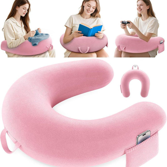 U-Shaped Reading Pillow - pink