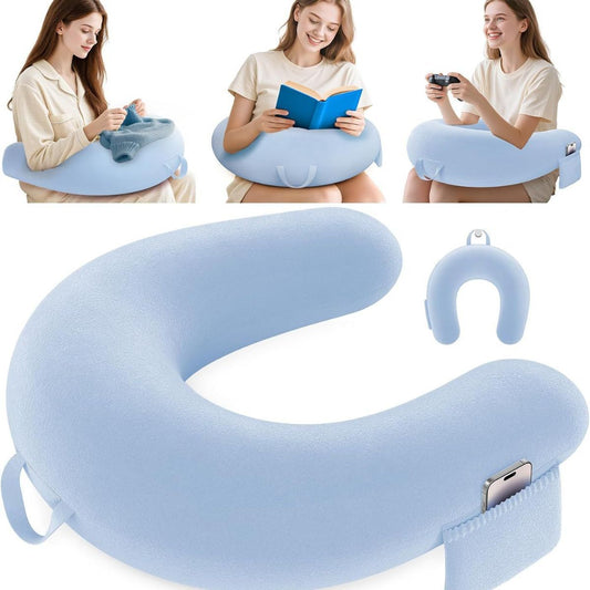 U-Shaped Reading Pillow - blue