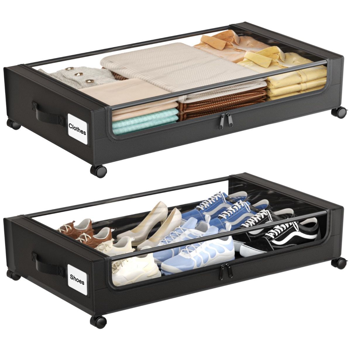 XXL Under Bed Storage Box with Wheels - 60L - Grey