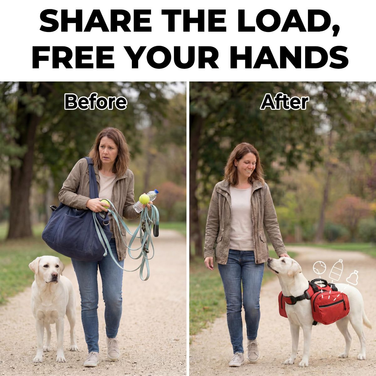 Dog Harness Storage Bag - Red L