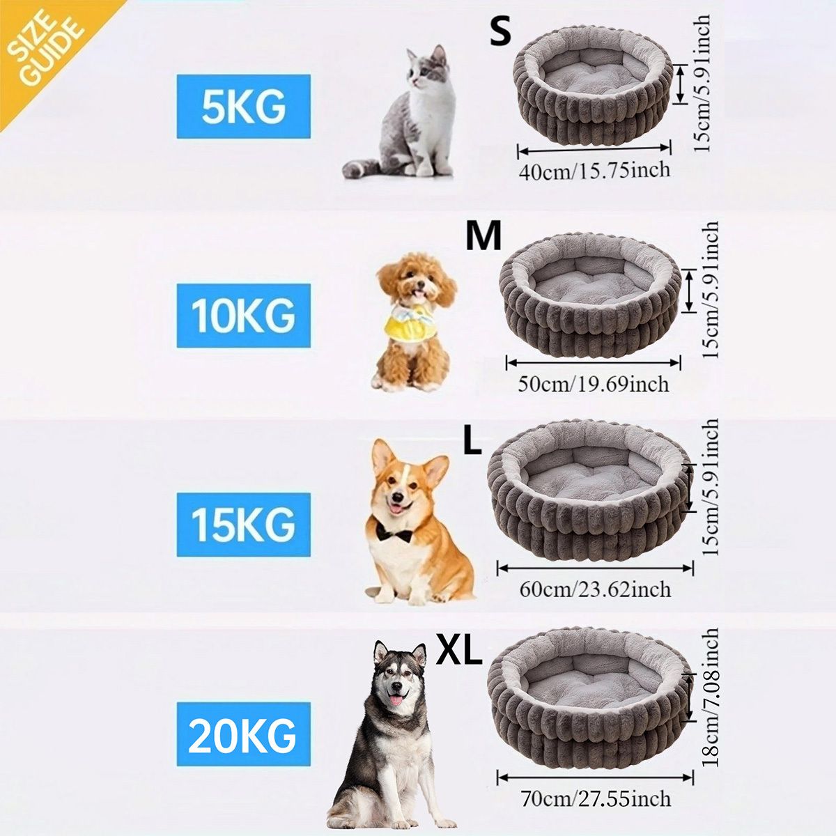 Soft Plush Cat Bed - White