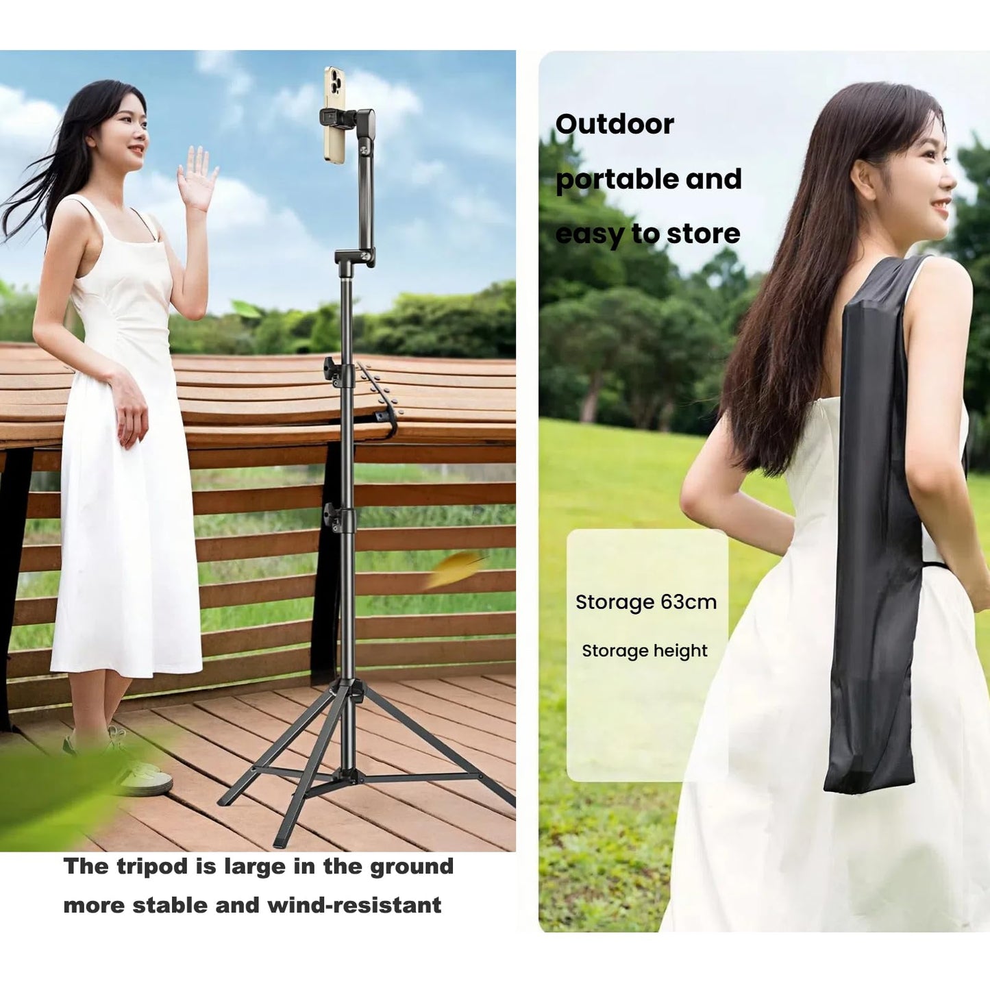 Floor Phone Tripod Stand with Remote