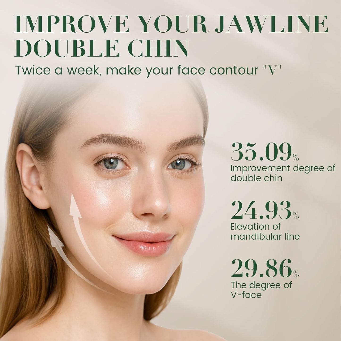 V-Face Contouring Band with Adjustable Strap, LCD Display, 8 Skin Comfort Modes, 15 Intensity Levels, Soft Silicone Contact Surface, Breathable Design, Rechargeable for Daily Facial Routine (White)