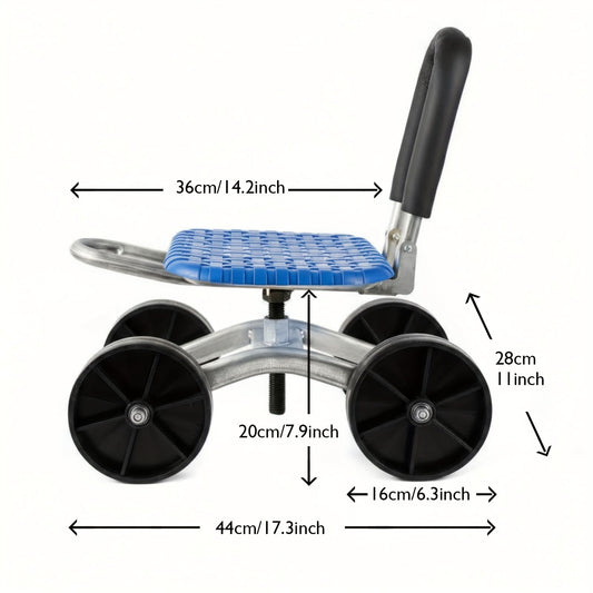 Rolling Garden Kneeler Seat with Wheels - Blue