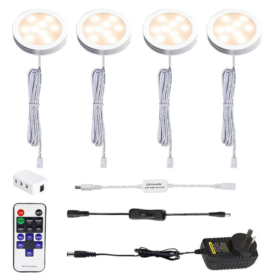 Dimmable Under Cabinet LED Puck Lights - Warm White