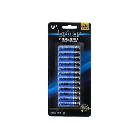 Brillar AAA Alkaline Batteries - 24 Pack