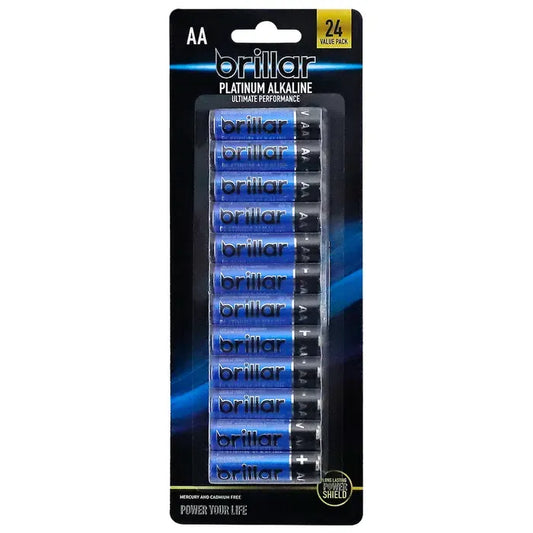 Brillar AA Alkaline Batteries - 24 Pack