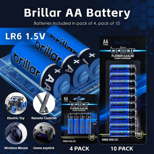 Brillar AA Alkaline Batteries - 24 Pack