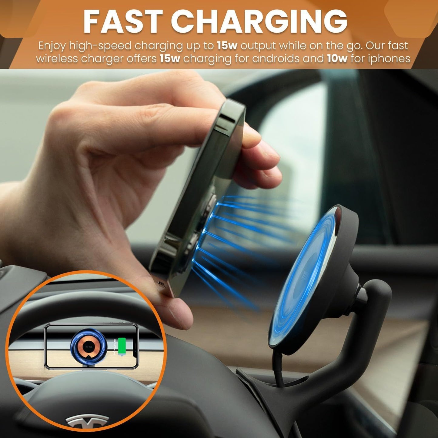 Tesla Model 3/Y Magnetic Phone Charger