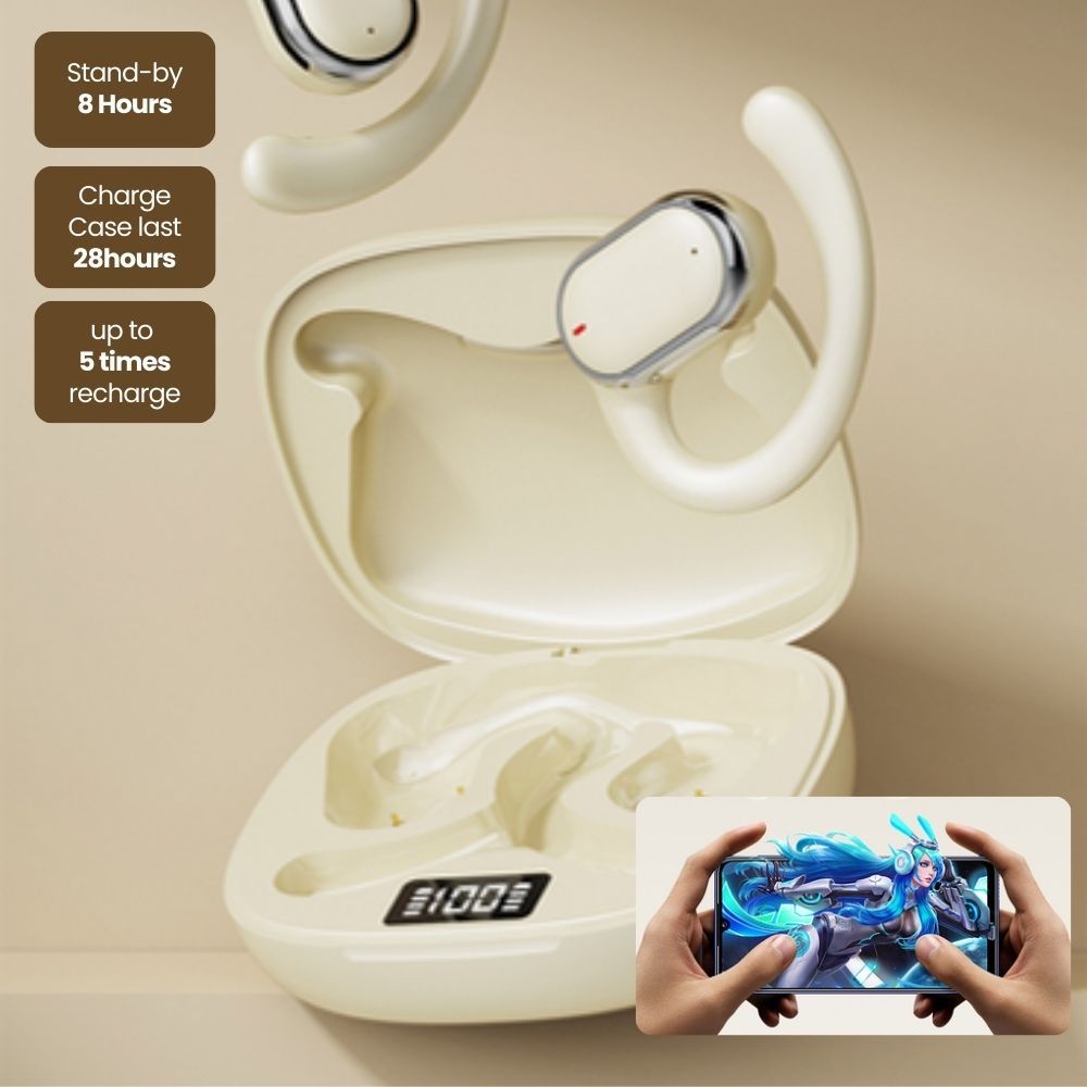 Bluetooth 5.3 Wireless Earbuds - Beige