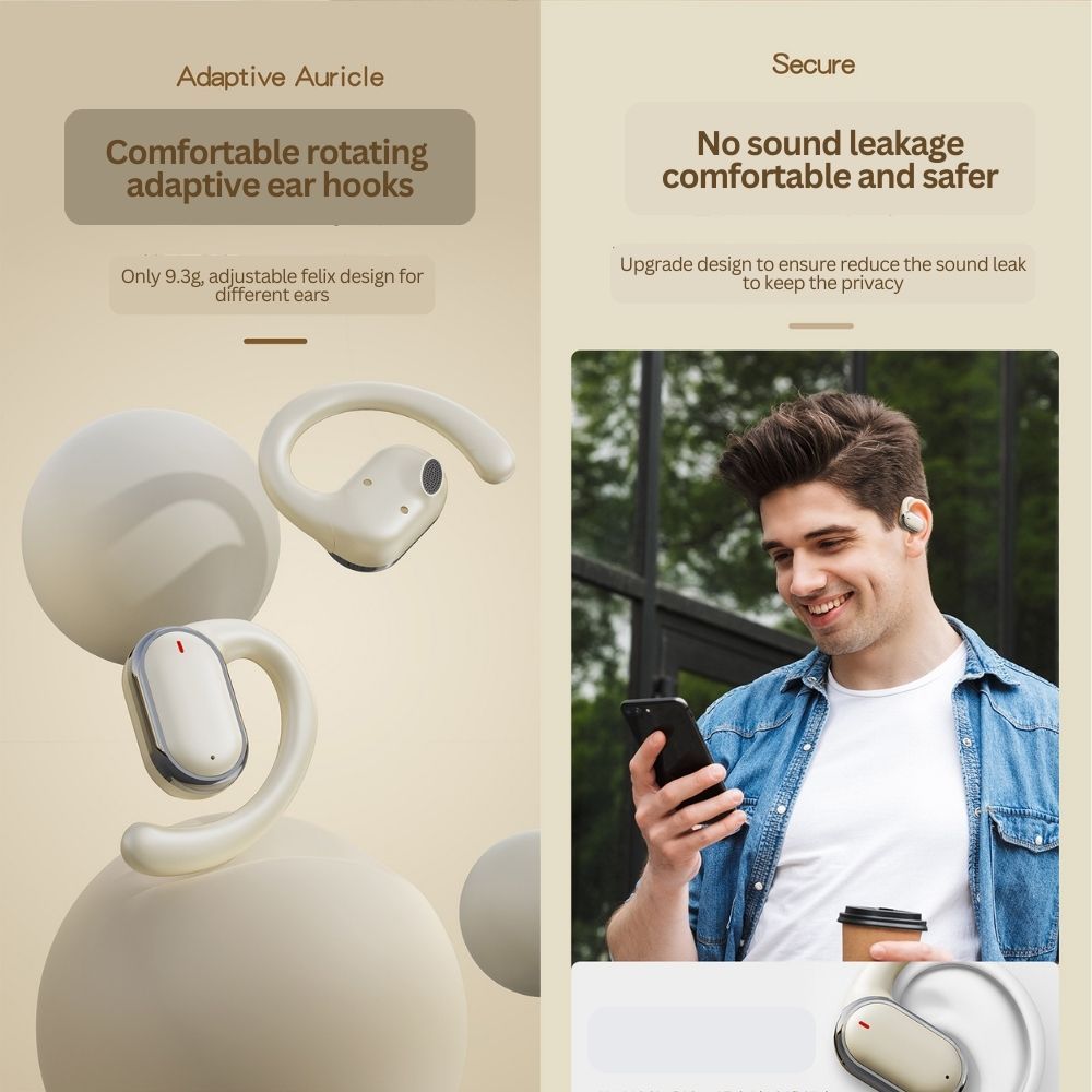 Bluetooth 5.3 Wireless Earbuds - Beige