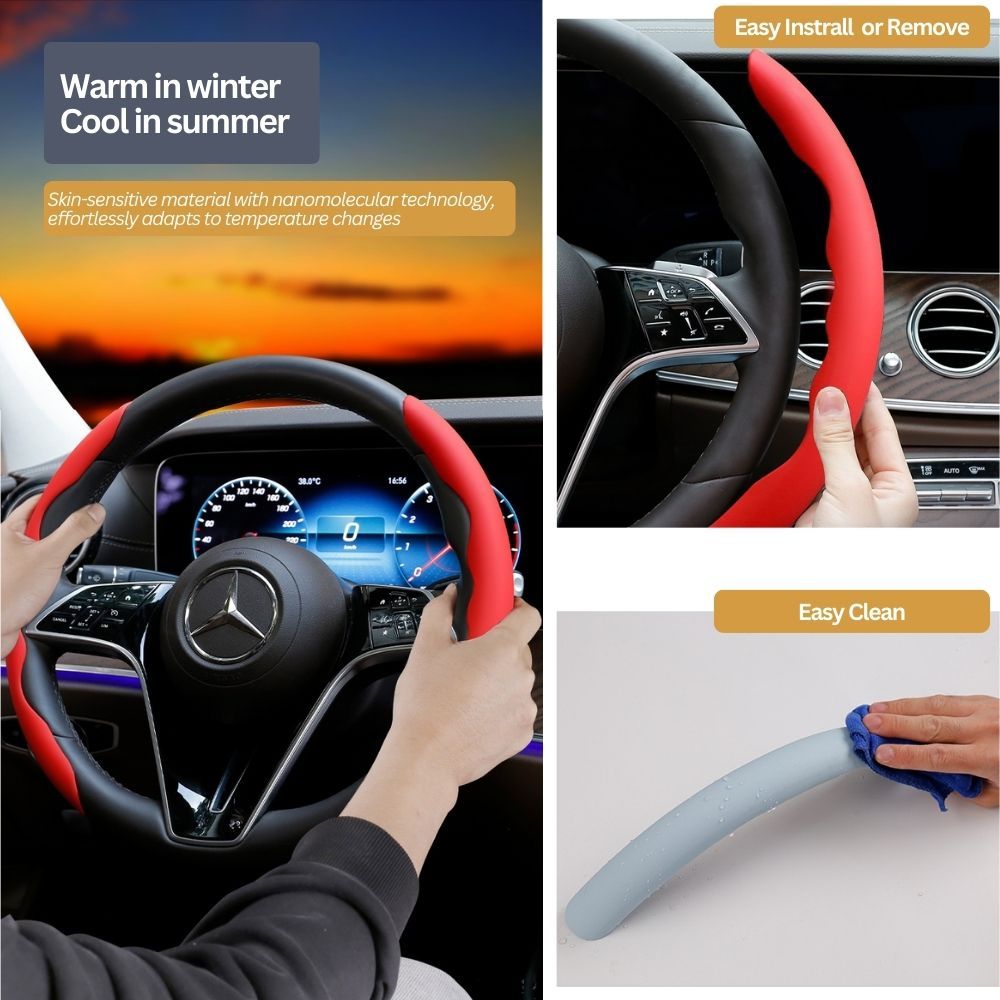 2 Pack Steering Wheel Covers - Black