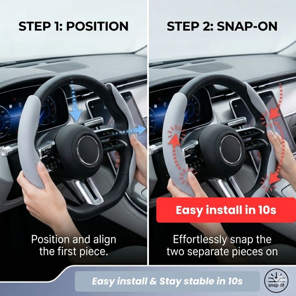 2 Pack Steering Wheel Covers - Black