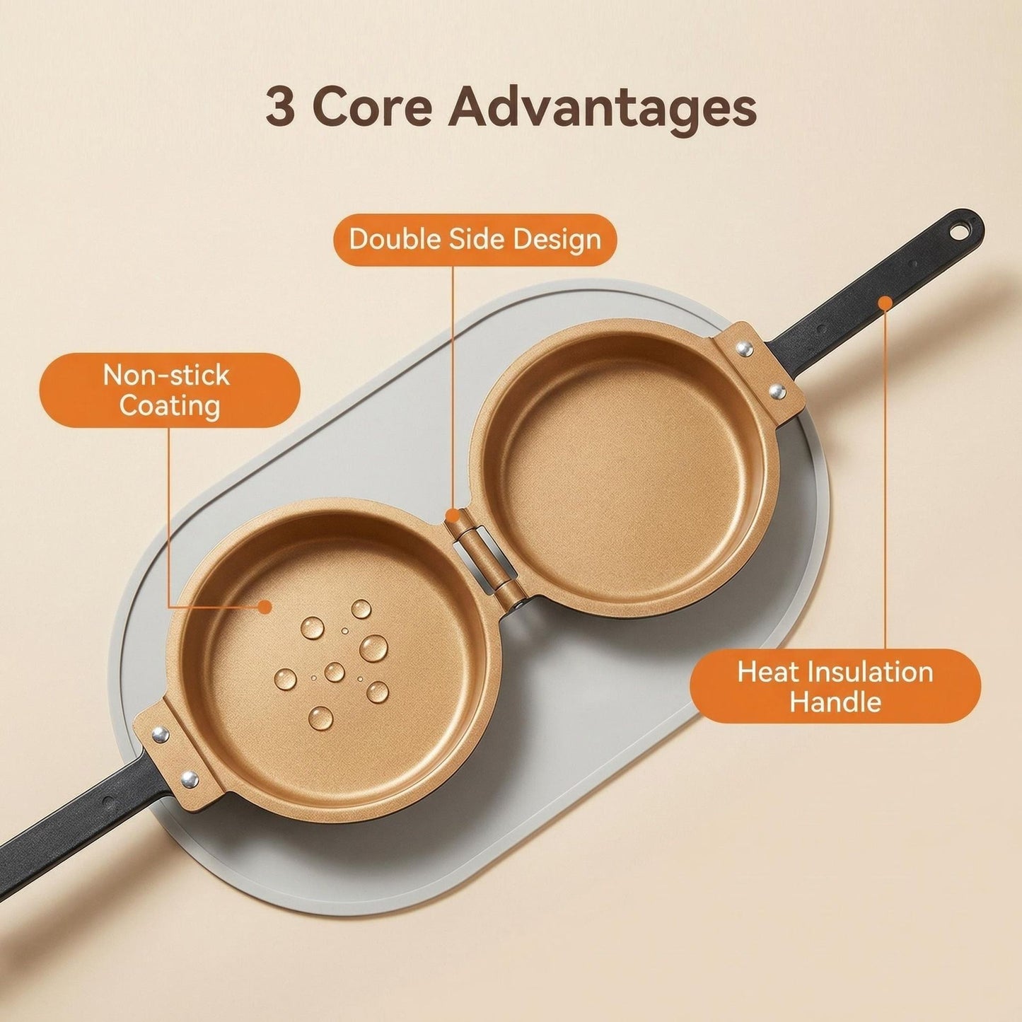 Double-Sided Non-Stick Pancake Frying Pan 15cm