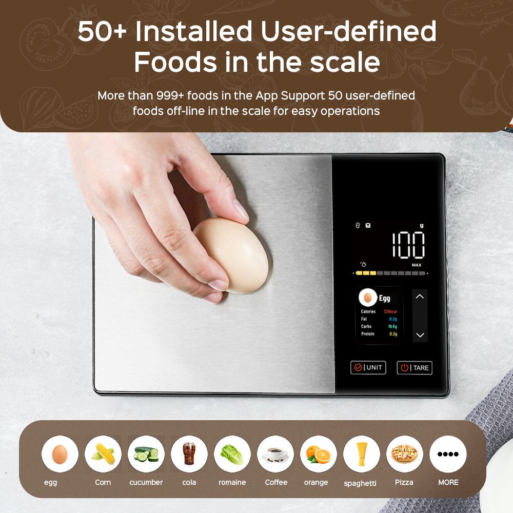 Smart Digital Kitchen Scale with Nutrition App