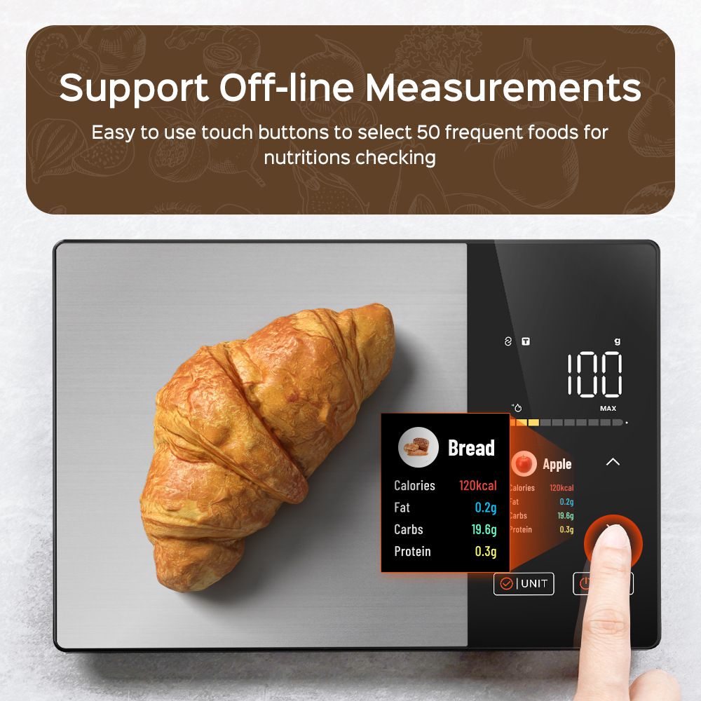 Smart Digital Kitchen Scale with Nutrition App