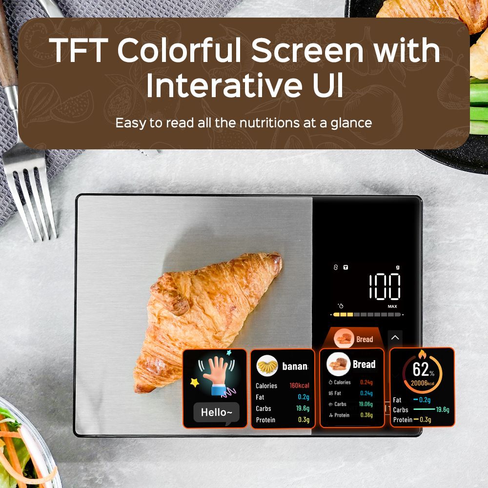 Smart Digital Kitchen Scale with Nutrition App