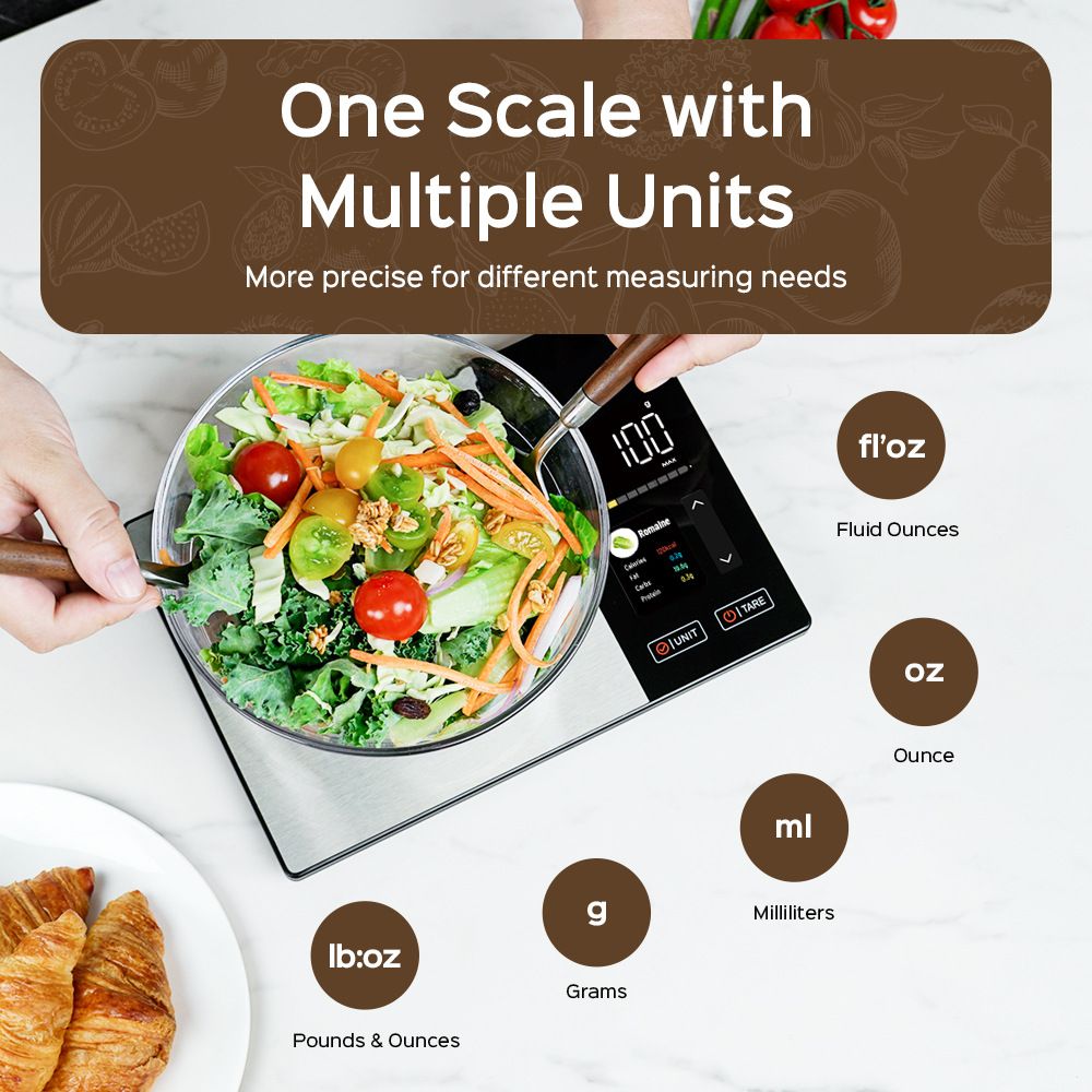 Smart Digital Kitchen Scale with Nutrition App