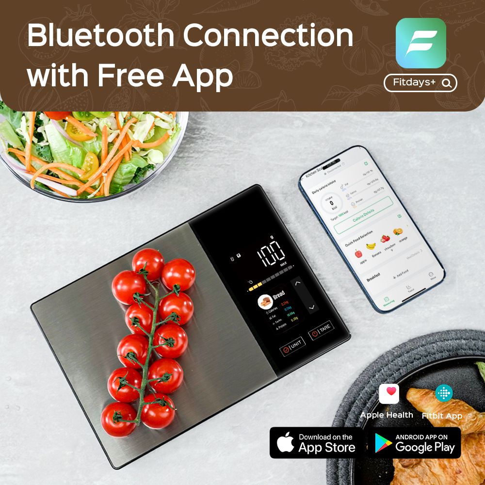 Smart Digital Kitchen Scale with Nutrition App