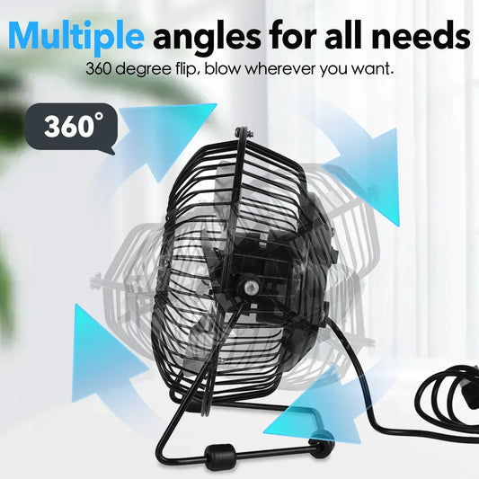 USB Adjustable Desk Fan - 360 Degree Tilt