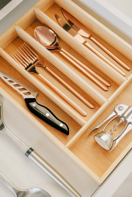 Bamboo Extendable Cutlery Tray
