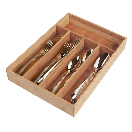Bamboo Extendable Cutlery Tray