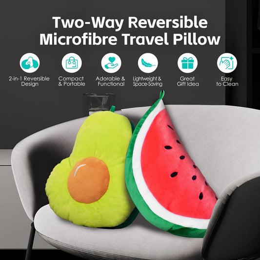 Reversible Microfibre Travel Pillow - Avocado