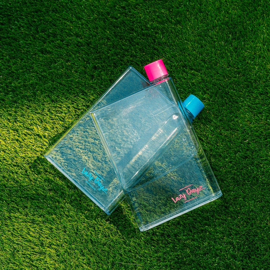 Lazy Dayz Flat Water Bottle - Blue - 380ml