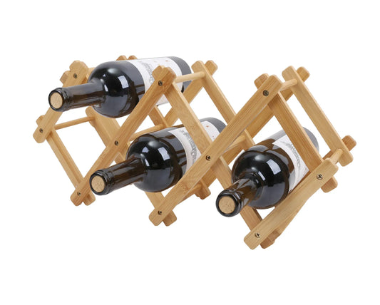 Bamboo Foldable Wine Rack - 5 Slot