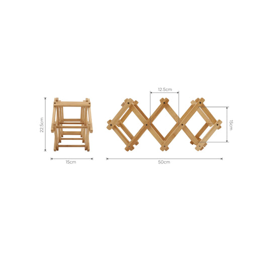Bamboo Foldable Wine Rack - 5 Slot
