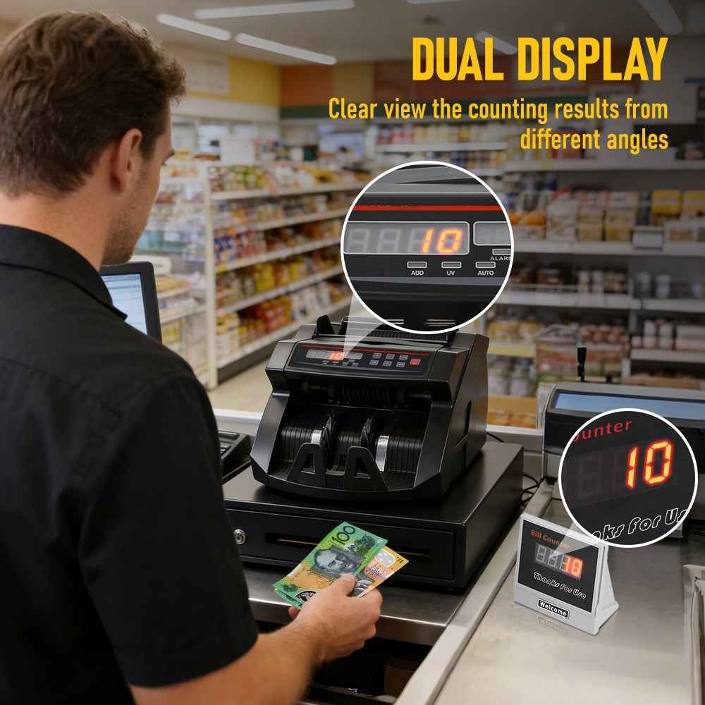 AUD Banknote Counter - UV/MG/IR Detection