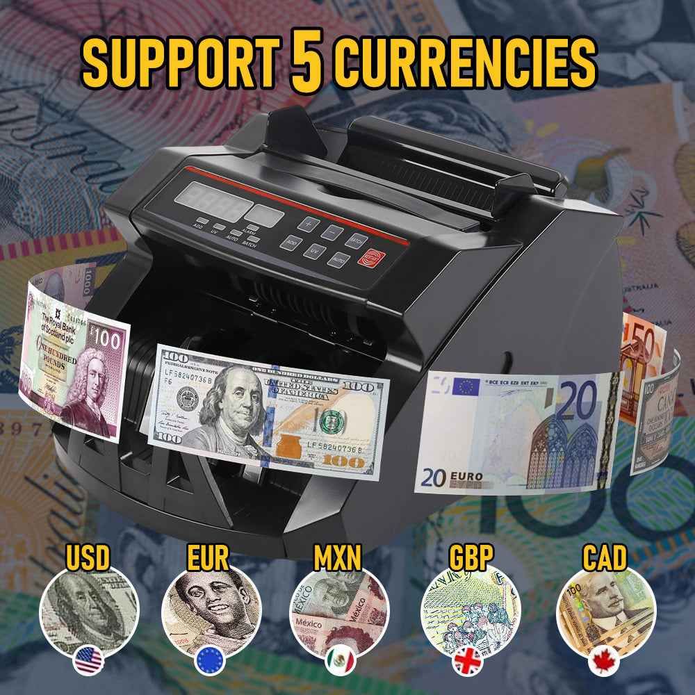 AUD Banknote Counter - UV/MG/IR Detection