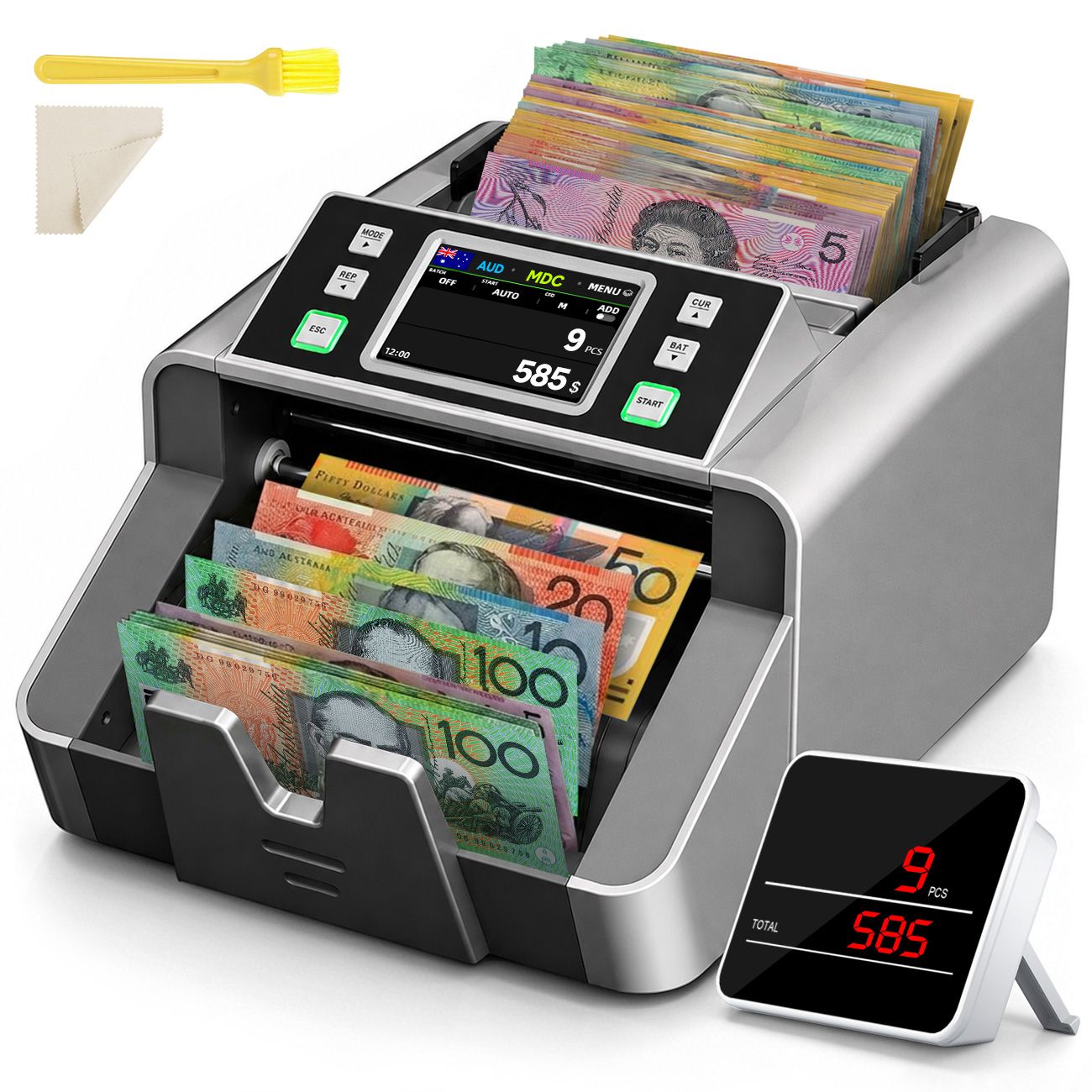 Aumerage Mixed Currency Money Counter with Counterfeit Detection