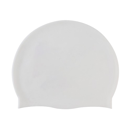 Silicone Swim Cap for Long Hair - White