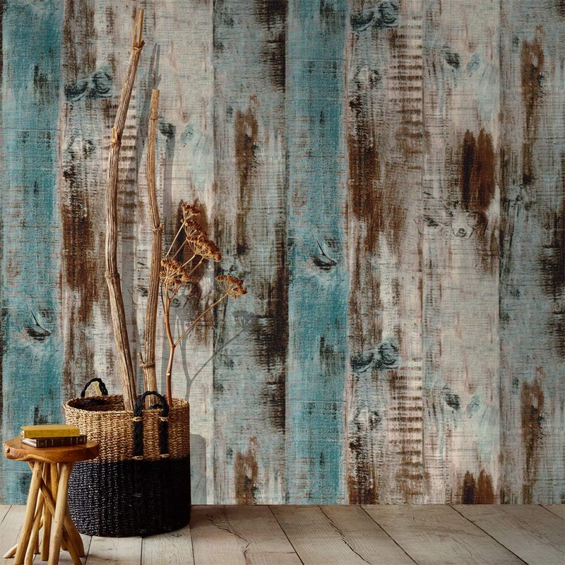 Brown Wood Grain Vinyl Wallpaper
