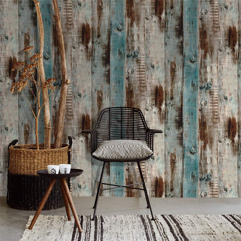 Brown Wood Grain Vinyl Wallpaper