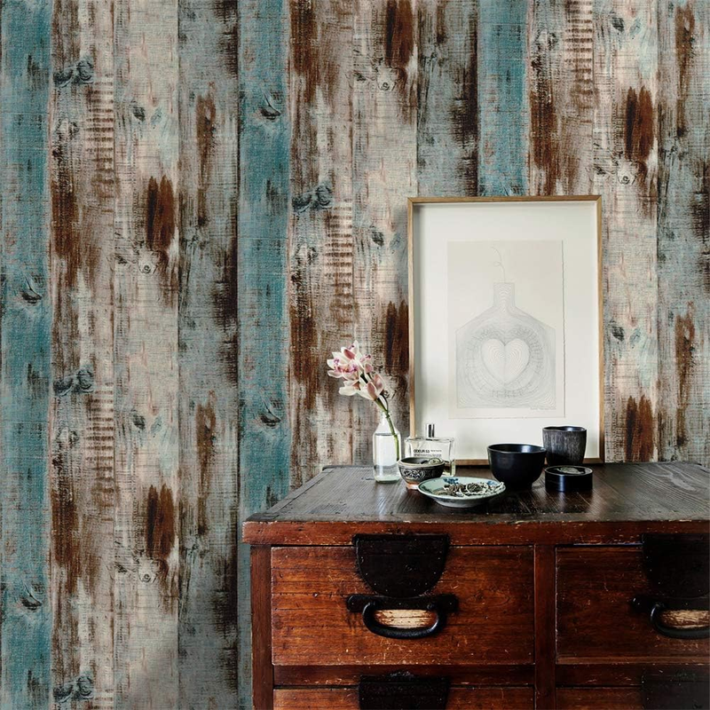 Brown Wood Grain Vinyl Wallpaper