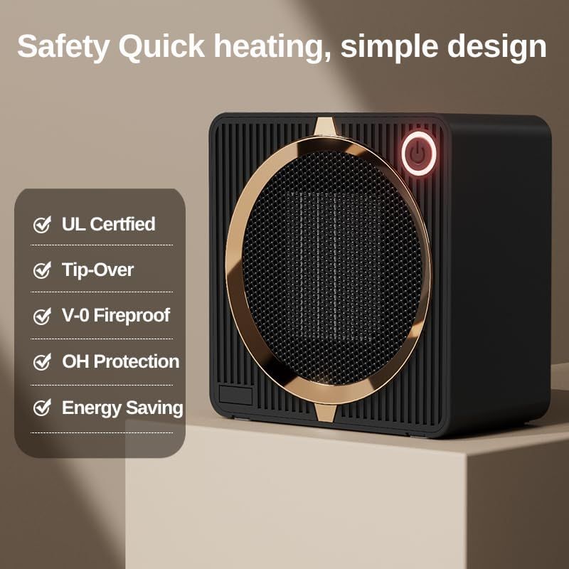 Black 500W Mini Space Heater