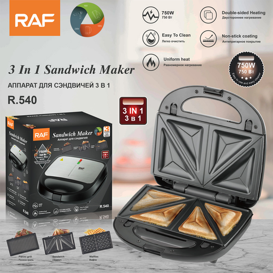 RAF 750W 3-in-1 Breakfast Maker