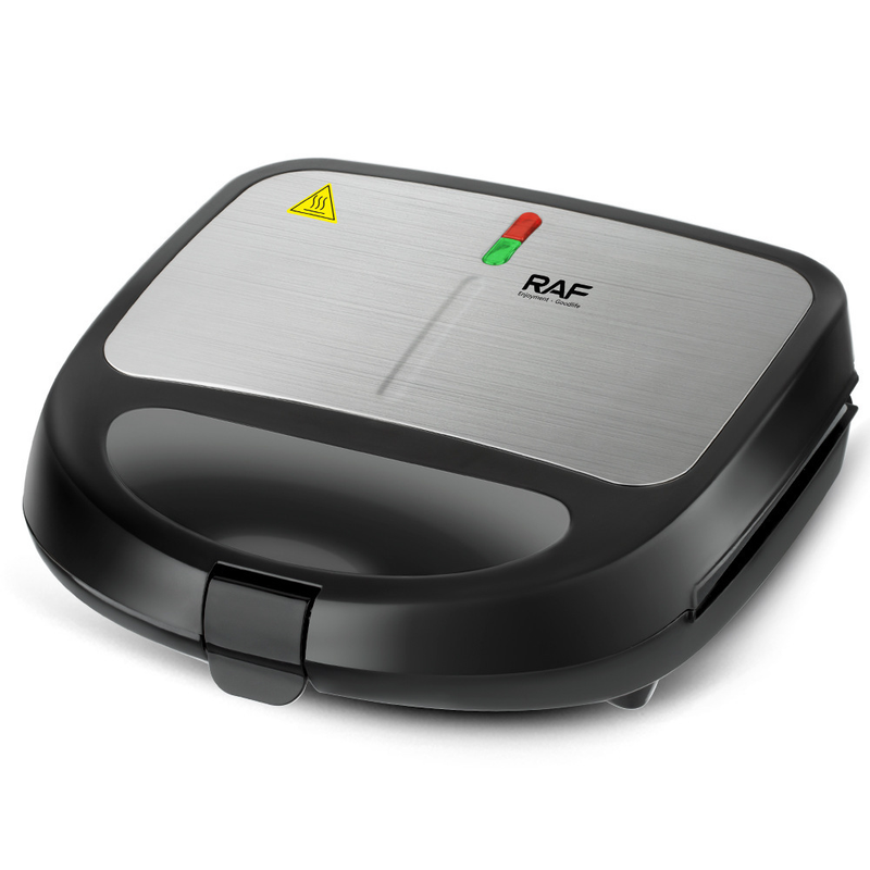 RAF R.214 Multi-functional Breakfast Maker 750W Double Sided Grill, 3 Interchangeable Plates for Sandwich/Waffle/Steak, Non-Stick Coating Wide Voltage 110-220V Household Electric Press Grill