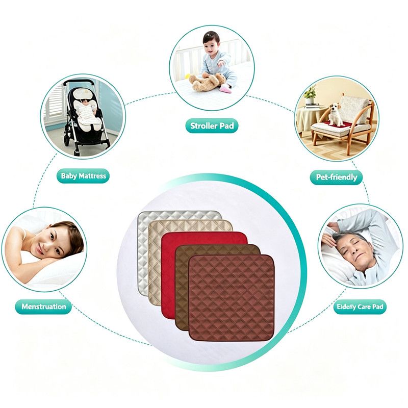 Reusable Incontinence Bed Pad - Beige - 51 x 56cm