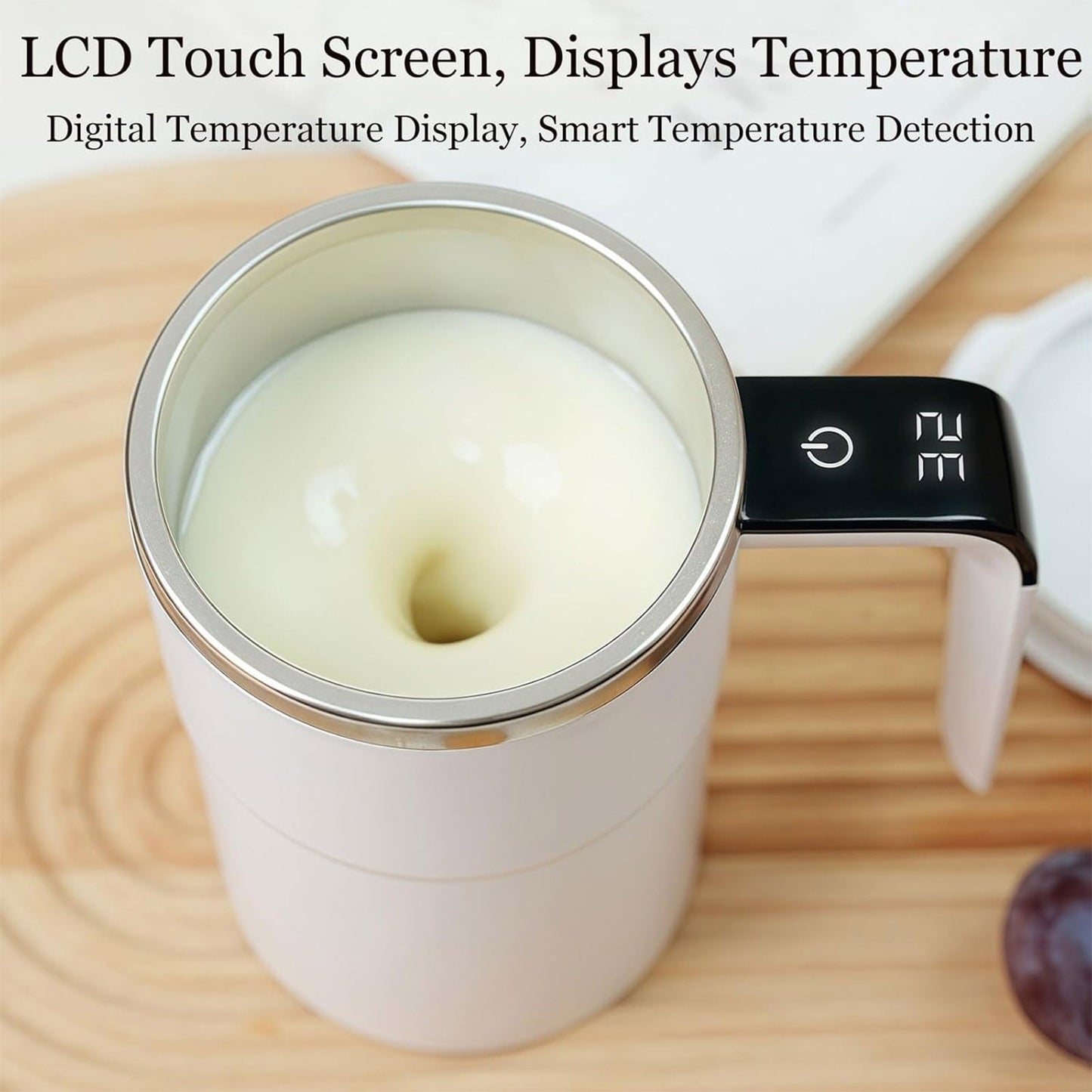 Self-Stirring Magnetic Coffee Mug with Temperature Display