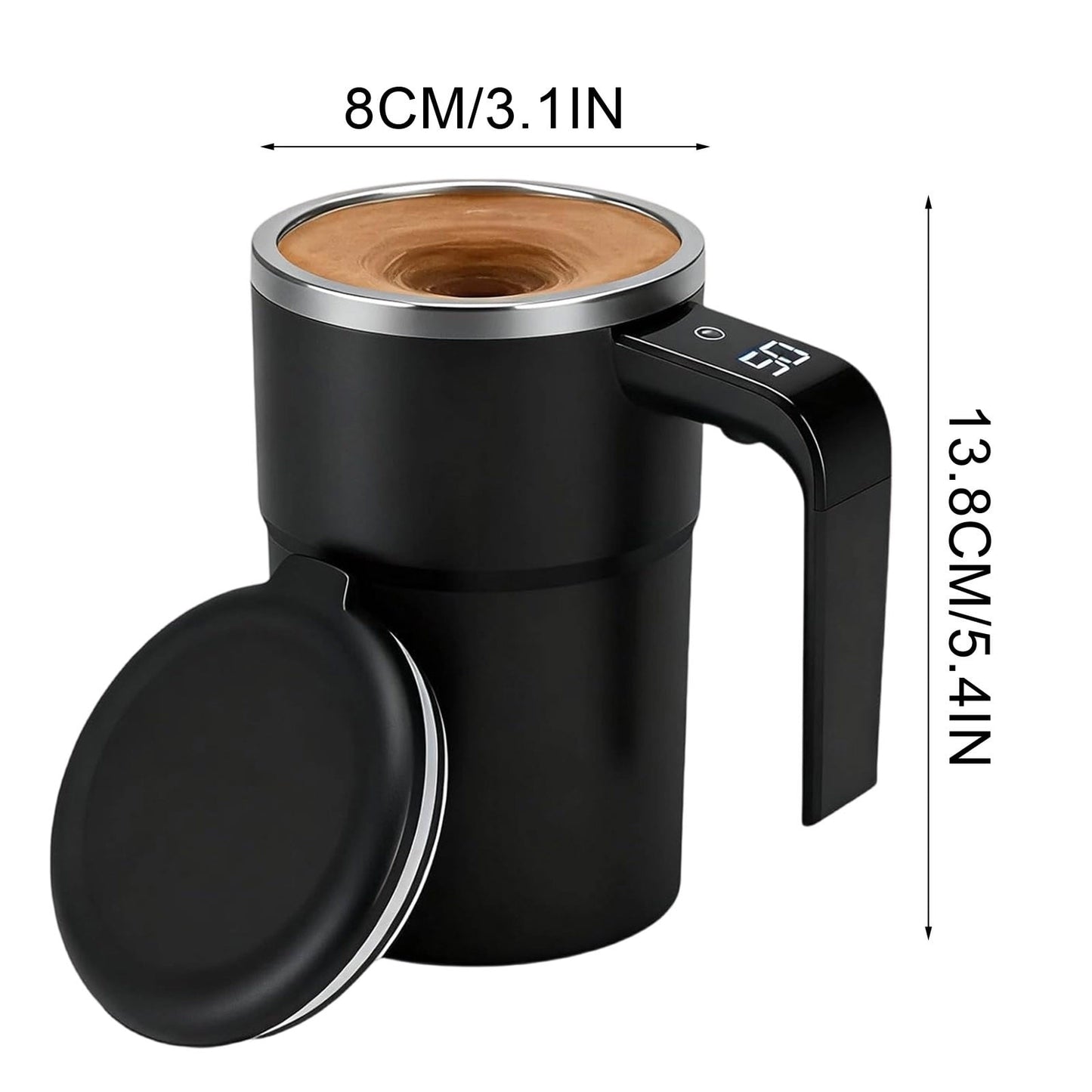 Self-Stirring Magnetic Coffee Mug with Temperature Display