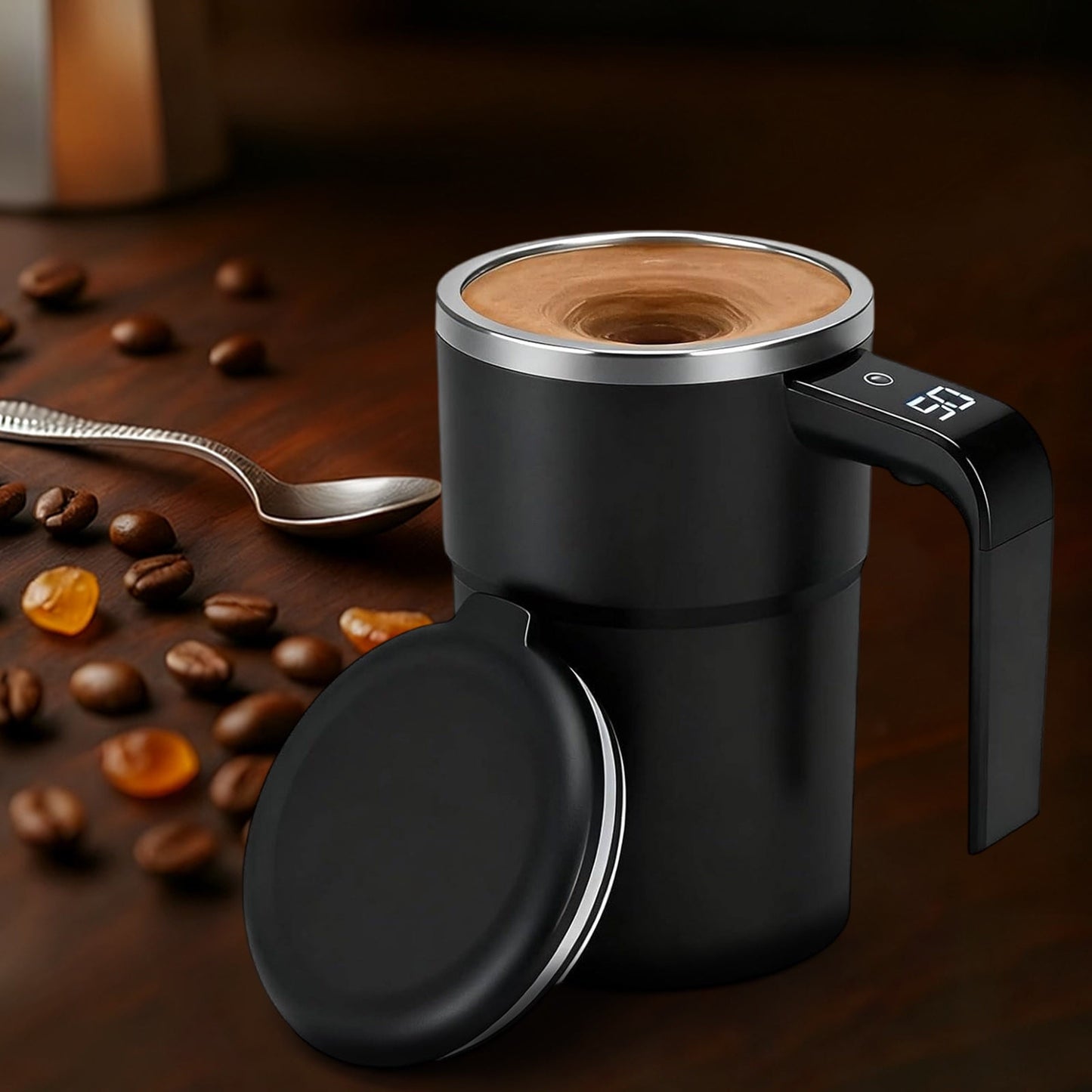 Self-Stirring Magnetic Coffee Mug with Temperature Display
